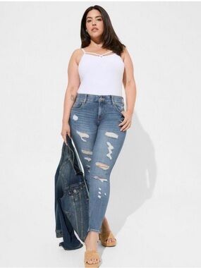 torrid Light Blue Distressed Plus Size Skinny Jeans